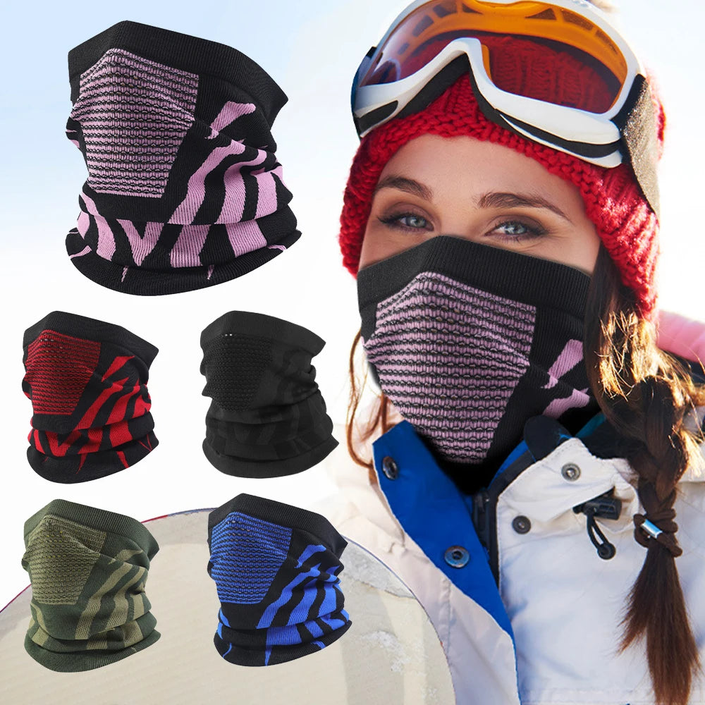 Winter Warm Skiing Mask Neck Unisex Elastic Breathable Cycling Mask Men's Women's Outdoor Sports Running Masks Motorcycle Mask