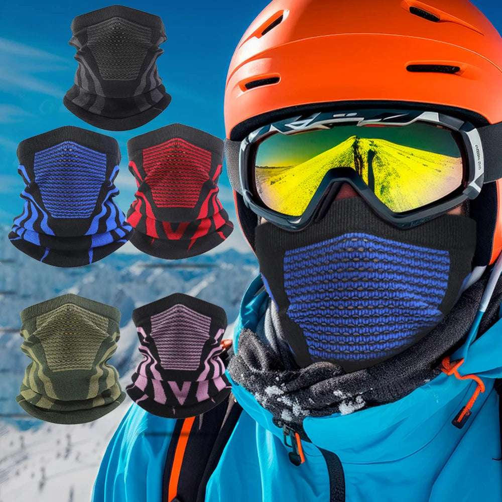 Winter Warm Skiing Mask Neck Unisex Elastic Breathable Cycling Mask Men's Women's Outdoor Sports Running Masks Motorcycle Mask